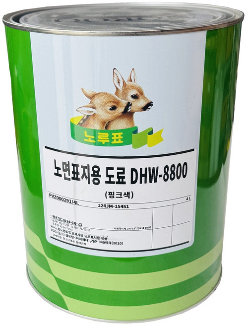 [노루페인트] 노면표지용 도료 핑크색 4L, 1개