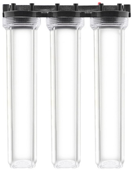 하우징 지하수 수처리설비 필터 녹물 석회제거 정수필터 산업용 20인치, [T7]20인치하우징/3단/투명/25A, 1개