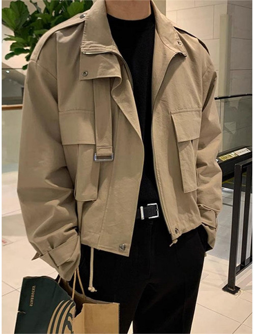 캐주얼 남성용 재킷 빅사이즈 봄 가을 슬림핏 남자 숏 트렌치코트 루즈핏 간절기 데일리 남성 자켓 블루종 점퍼 CJJ