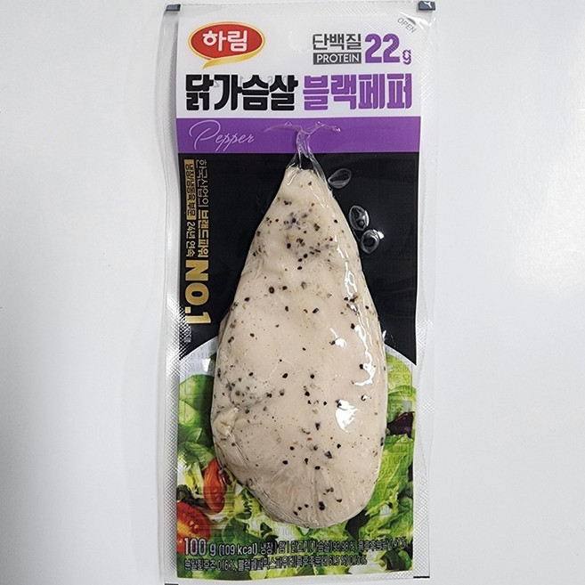하림 닭가슴살 블랙페퍼 110g, 100g, 20개