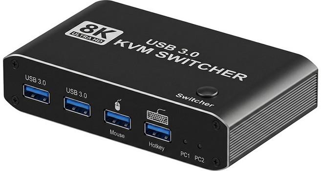 Coms KVM 2포트 스위치 HDMI USB3.0 8K 60Hz 4K 120Hz OU860, 1개