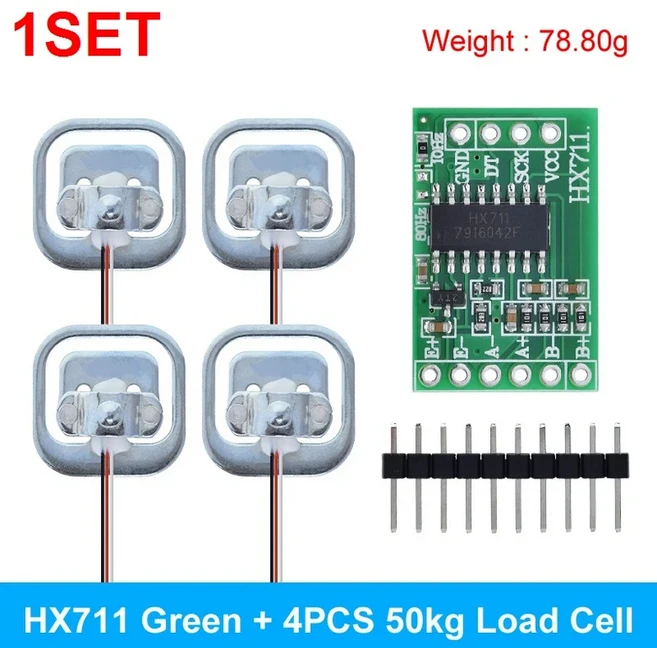 호환 인간 규모 로드셀 무게 센서 + HX711 AD 모듈 전자 저울 압력 DIY 키트