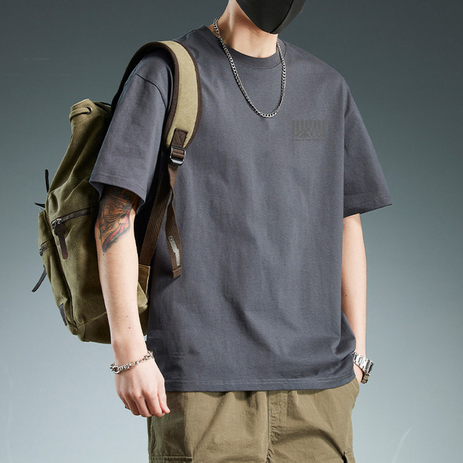 ANYOU 남성 반팔 티셔츠 여름 라운드 캐주얼 이너