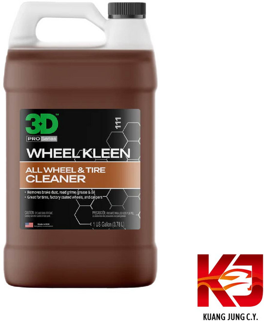 3D WHEEL KLEEN 專業版 濃縮強效高發泡 鋁圈與胎皮清潔劑, 1個, 3.78L