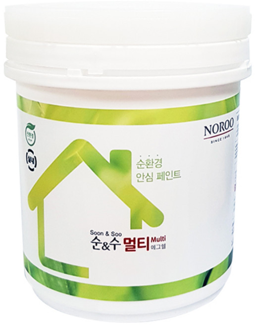 노루페인트 다용도용 수성페인트 순앤수 멀티 0.9L 계란광, 코튼화이트, 900ml, 1개