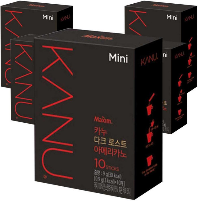 카누 미니 다크 로스트 아메리카노 50T (45G) 카누다크 다크아메리카노 커피 lan+7235Fo, 900mg, 1개, 50개입