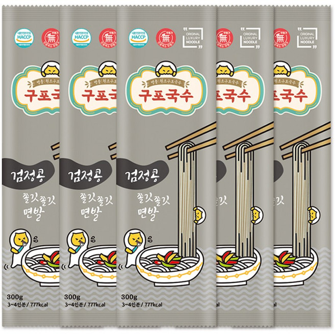 소확행몰 쫄깃 구포국수 사리 검정콩 소면, 300g, 5개