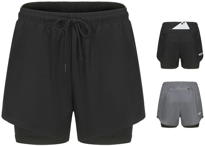 남성 러닝 투인원 쇼츠 스포츠 운동 헬스 트레이닝 팬츠 일체형 반바지