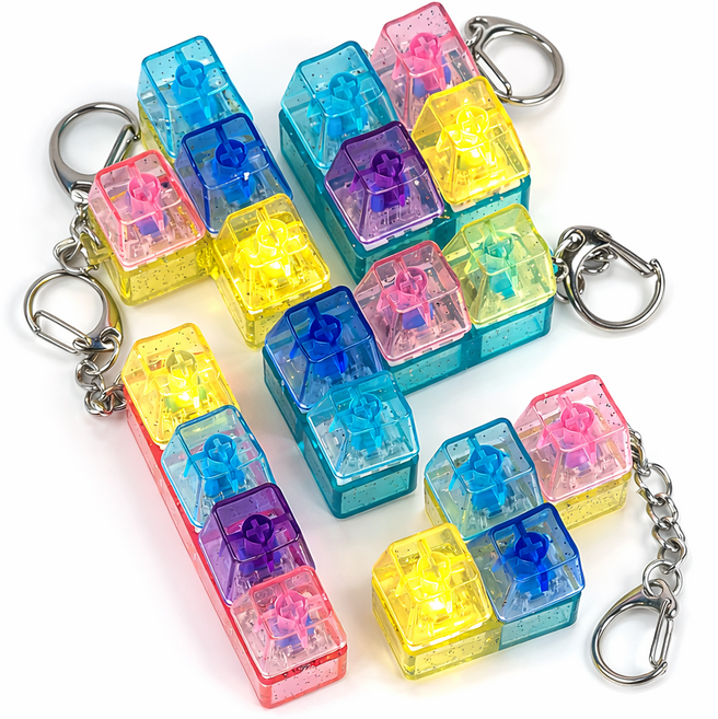 피젯 스피너 틱톡 유행 테트리스 딸깍이 키보드 키링, 테트리스 딸깍이 5개모음전, 1개