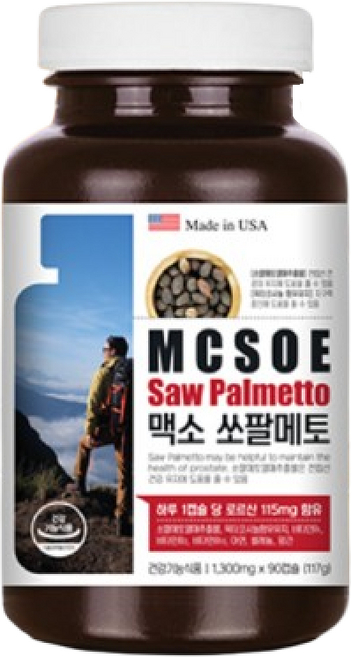 미국 고함량 쏘팔메트 야간배뇨 정력 전립선에좋은 약3달분 영양제, 1박스, 180정