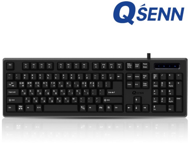 큐센 QSENN SEM-DT45 NEW Plus USB 멤브레인 유선 키보드 (블랙)