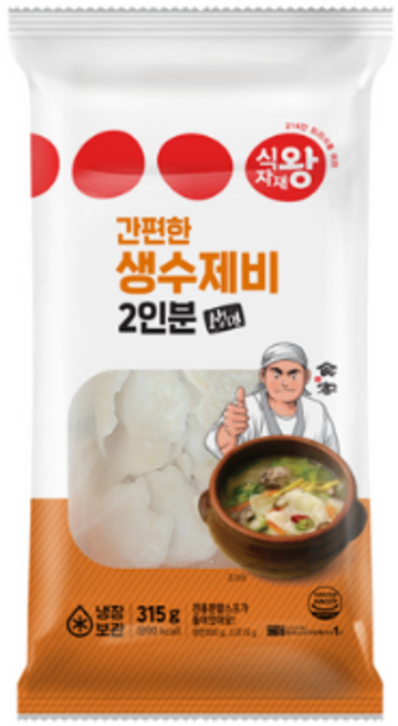 식자재왕 생 수제비 소스포함 (이인분), 1개, 315g