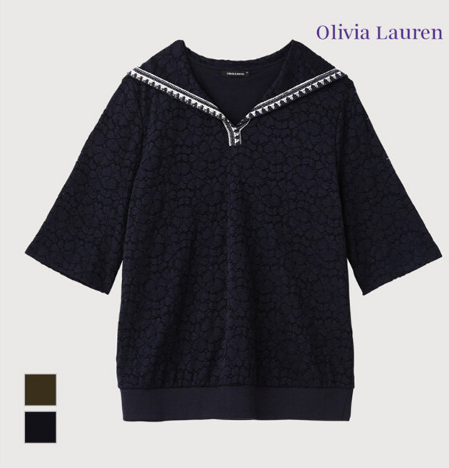 올리비아로렌 레이스 세일러 티셔츠 VOCAS4M5356