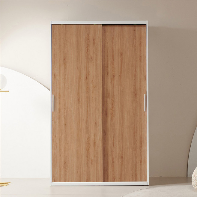 파로마 이즈 데이브 800/1200 슬라이딩 옷장, 화이트-내추럴, 01_1200 긴옷행거 슬라이딩 옷장 IFO131