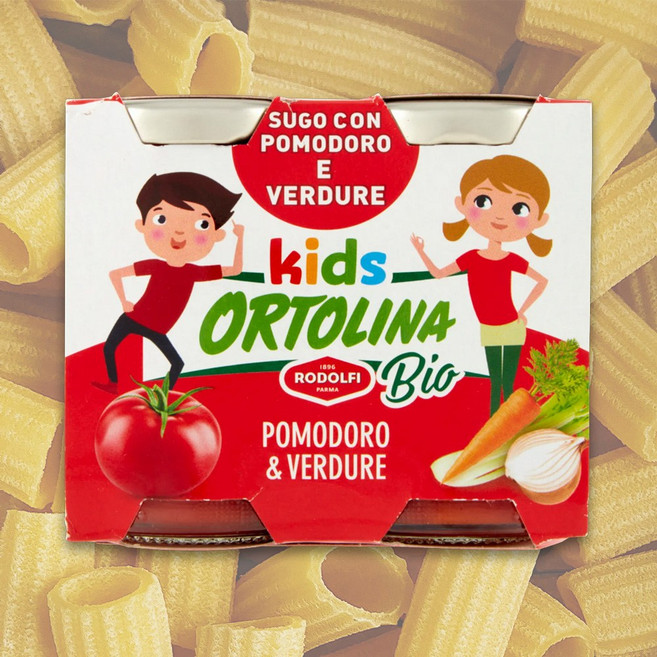 오르톨리나 Ortolina 어린이 유기농 토마토&야채 파스타소스, 1개, 100g