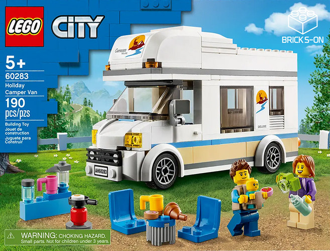 레고 시티 60283 휴가용 캠핑밴, 혼합색상, 1개