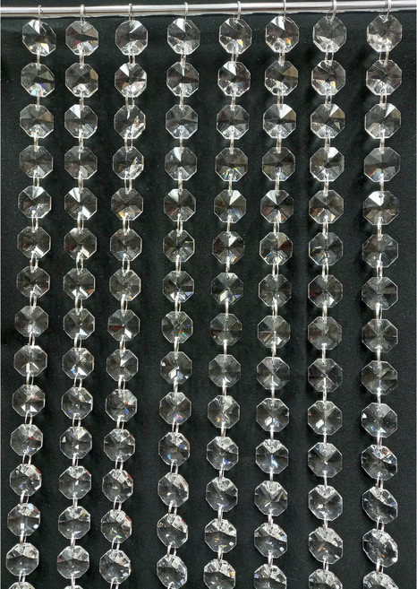 8각 크리스탈 비즈발 샹들리에 웨딩 전시회 장식 14mm 18mm (길이 100cm)