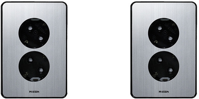 현대일렉트릭 국산 하이콘 80 매입 2구 콘센트 1+1, 1세트