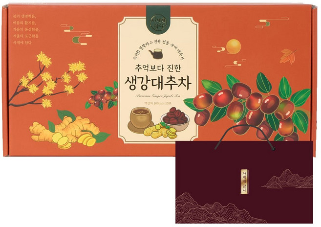 사계에담다 추억보다 진한 대추생강차, 1박스, 15개입, 100ml