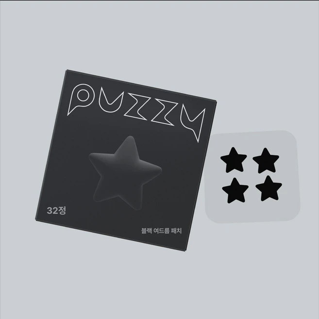 puzzy 리본여드름패치 검정 방수 구름 도형 페스티벌, 블랙스타즈, 1개 - 쿠팡