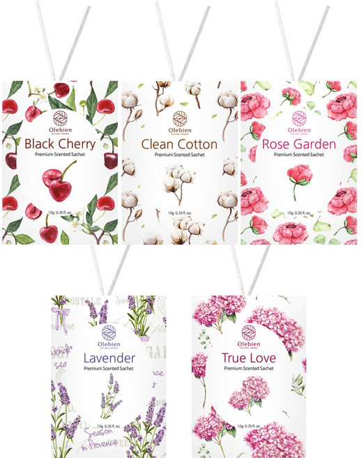 올레비엔 옷장 종이 방향제 사쉐 소형 (10g) [ 묶음 판매], 10g, 10개