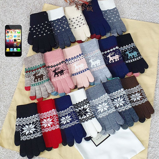 제니유 1x1 울 기모 겨울 방한 여성 남성 스마트폰 터치장갑