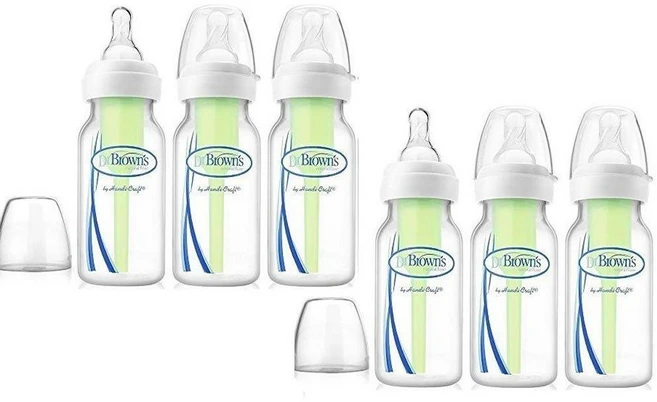 닥터브라운 옵션스 플러스 내로우넥 1단계 젖병 120ml 6개, 닥터브라운 옵션스 플러스 내로우넥 1단계 젖병 120m - 쿠팡