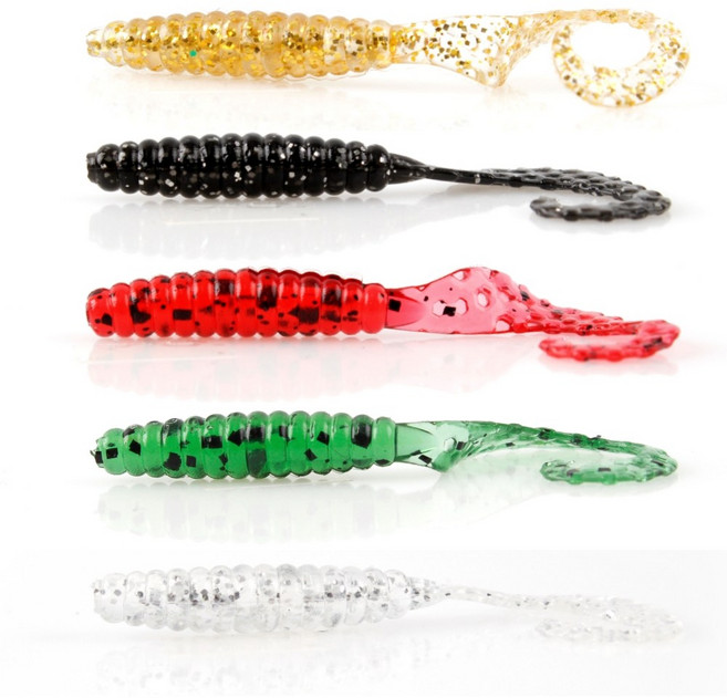 999피싱 광어 배스 그럽웜 생동감 넘치는 웜 10개입, 1.5인치, 골드, 1개