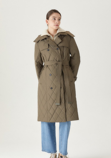 [닥스] 카키 탈착후드 윈터 퀼팅 트렌치코트 DLCO2D907K2