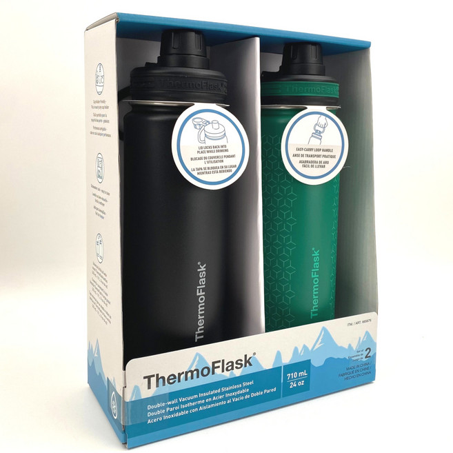 써모플라스크 보냉병 보온병 세트 2PK THERMOFLASK 코스트코, 블랙,민트, 710ml, 1세트