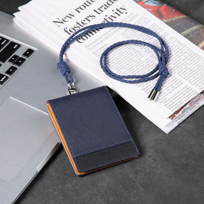 블랑플뢰르 사피아노 소가죽 목걸이 카드지갑 W013