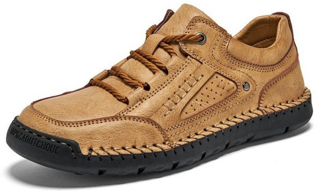 頭層牛皮男鞋，運動休閒跑步軟底鞋