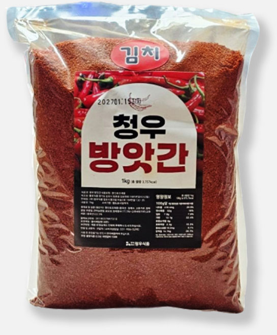 청우 방앗간 고추맛가루 김치용 청결초 업소용, 1개, 1kg