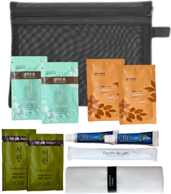 여행용세면도구 메쉬 화장품 파우치 세트 6종, 1개
