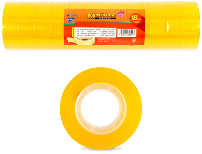 알파 M시리즈 다용도 opp테이프 리필 18mmx30M 10+2, 1개