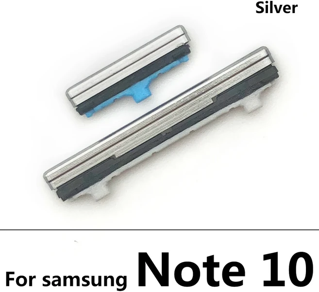 교체 전원 켜기 끄기 측면 키 버튼 + 볼륨 업 다운 Samsung Note 9 10 Plus 부품, 05 Note 10 Silver