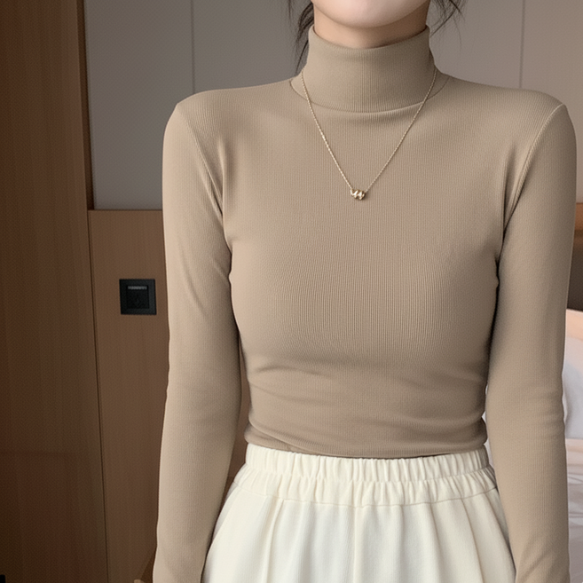 데이그린 여성 목티 골지 목폴라티 긴팔티 DGT023