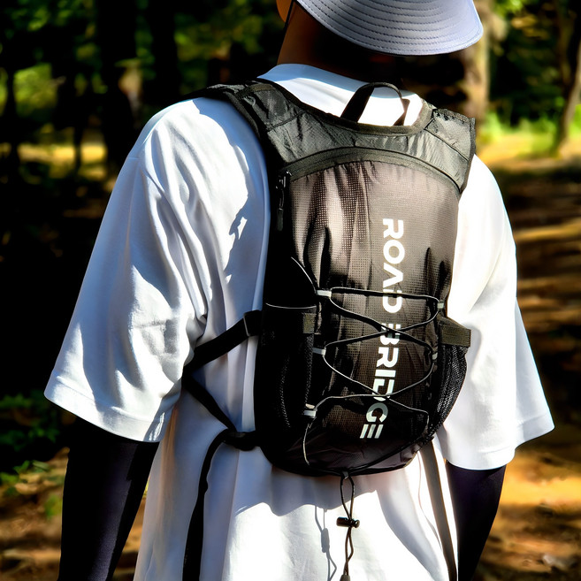 로드브릿지 초경량 트레일러닝 백팩 10L, 1개, 블랙