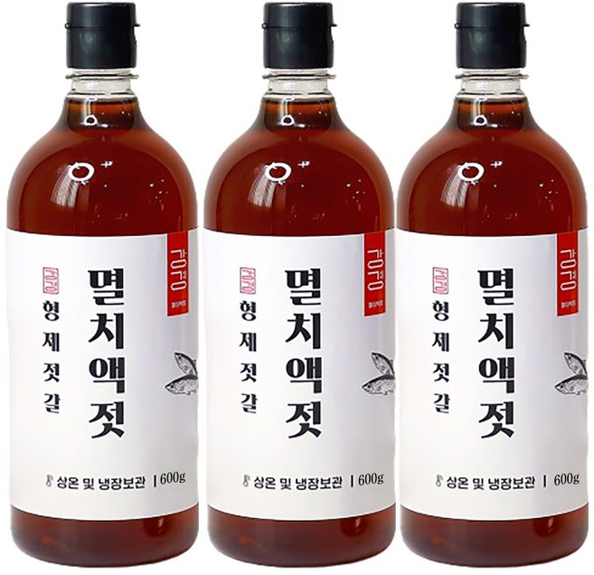 강경 국산 멸치액젓 진한 원액, 600g, 3개