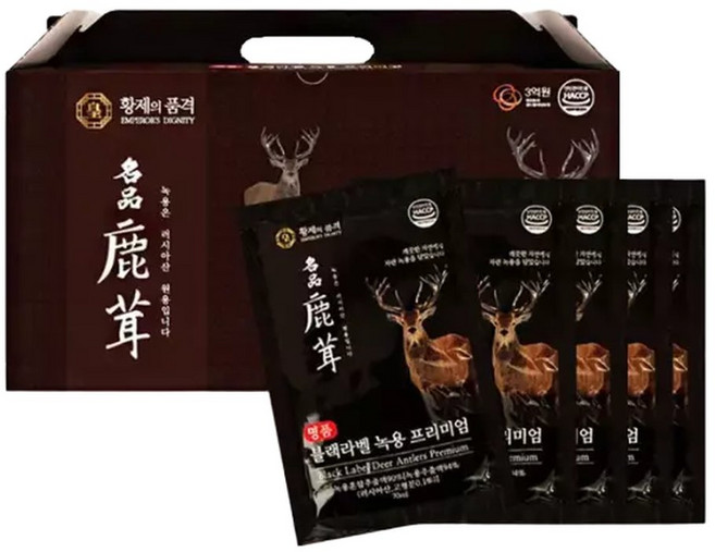 [황제의품격] 명품 블랙라벨 녹용즙 프리미엄 (70ml x 30포) 1박스, 70ml