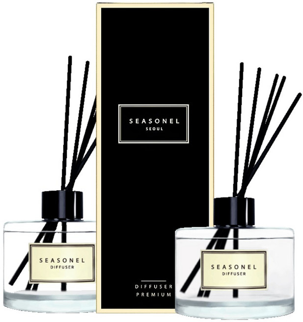 [1+1이벤트] 시즈넬 플라워 디퓨저 200ml 플레인, 클린코튼향, 2개