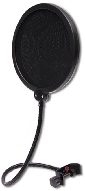 ZIO-BIZ 마이크 팝필터 잡음제거 / 마이크 팝스크린 윈드스크린 마이크필터 마이크 노이즈 파열음 차단 마이크잡음제거 녹음장비 음향기기, 블랙