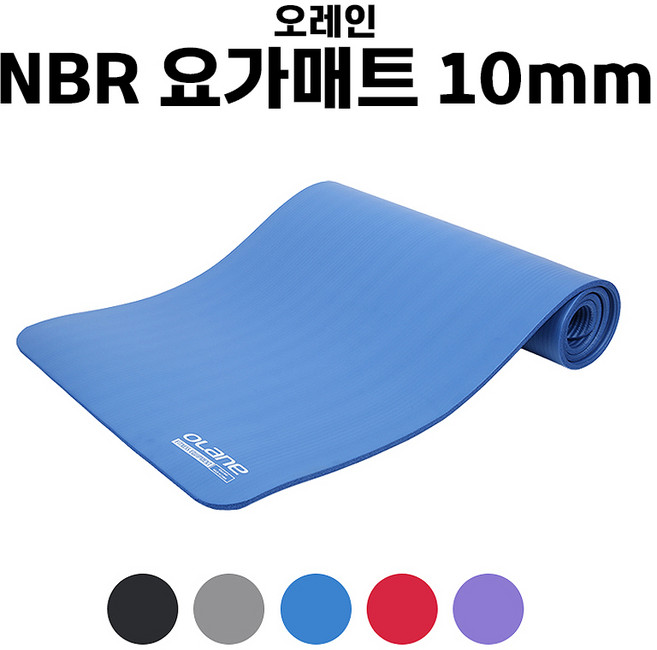 오레인 NBR 요가매트 10mm 운동 홈트 필라테스 헬스 층간소음, 블랙