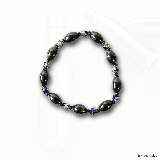 부모님 손목통증 자개 공예 디자인 패션 건강 자석 팔찌, 1개