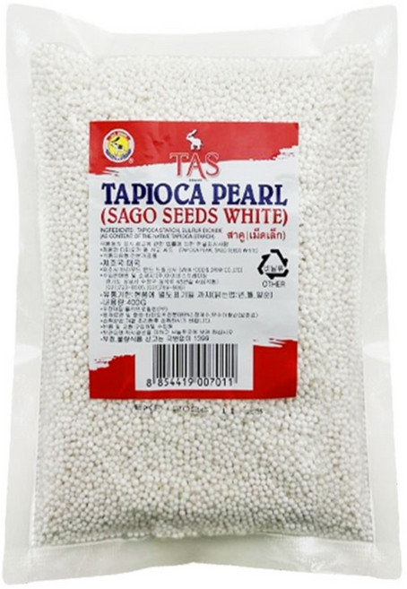 Sago Tapioca Pearl White 사고 타피오카 펄 화이트 400g, 1개