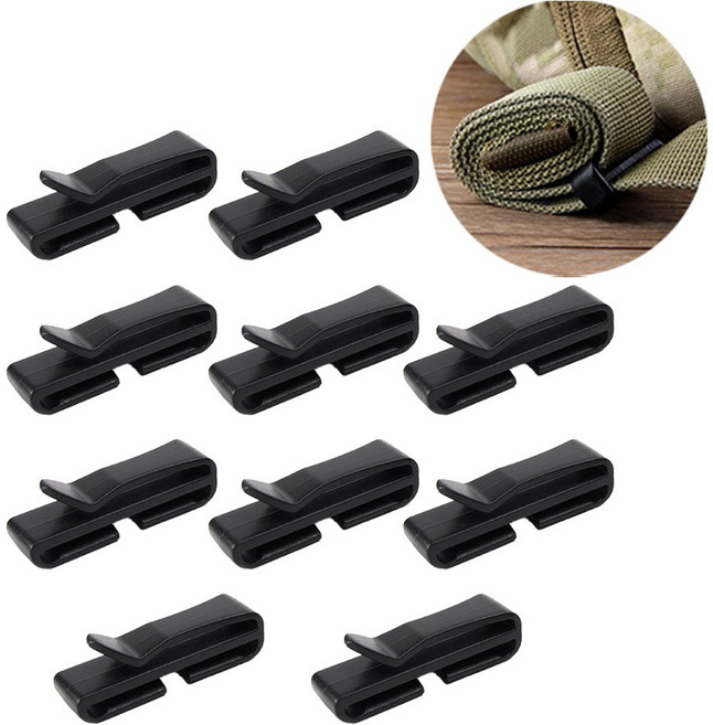 빛공 가방끈 고정 정리 클립, 10개, 블랙