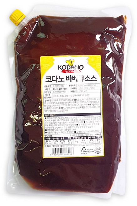 코다노 바베큐 소스, 1개, 2kg
