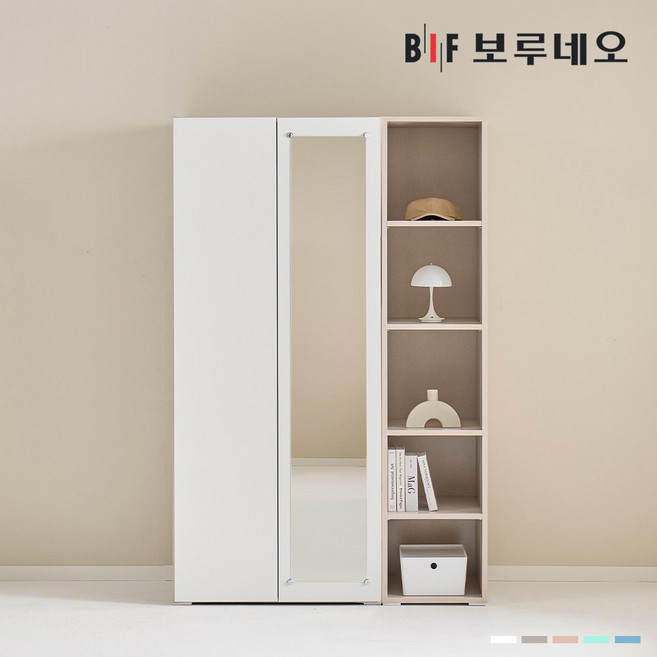 보루네오 비컴 1200 G세트 장롱 장농 이불장 미니 아이 작은방 원룸 슬림 4자, 화이트 BC031