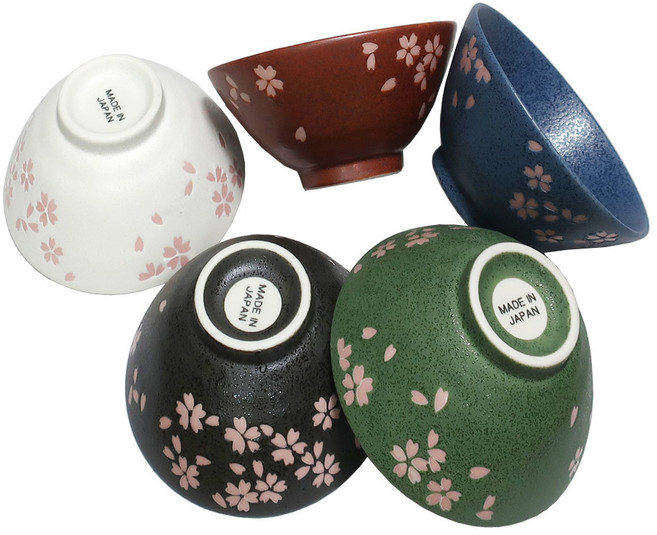 일본그릇 야마키 벚꽃 밥공기세트 5개세트, 1개