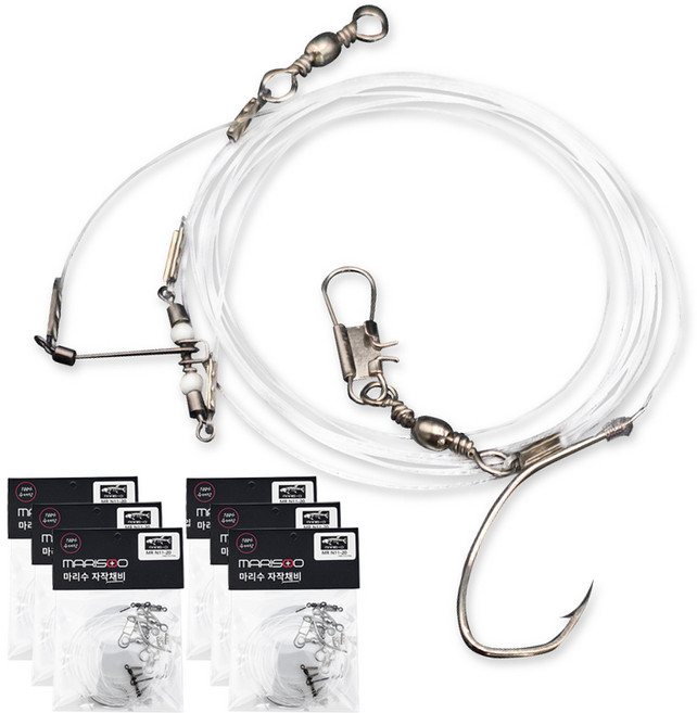 외수질채비 묶음바늘 농어바늘 줄꼬임방지 생미끼 붉바리 채비 민어, 12개, 1개입